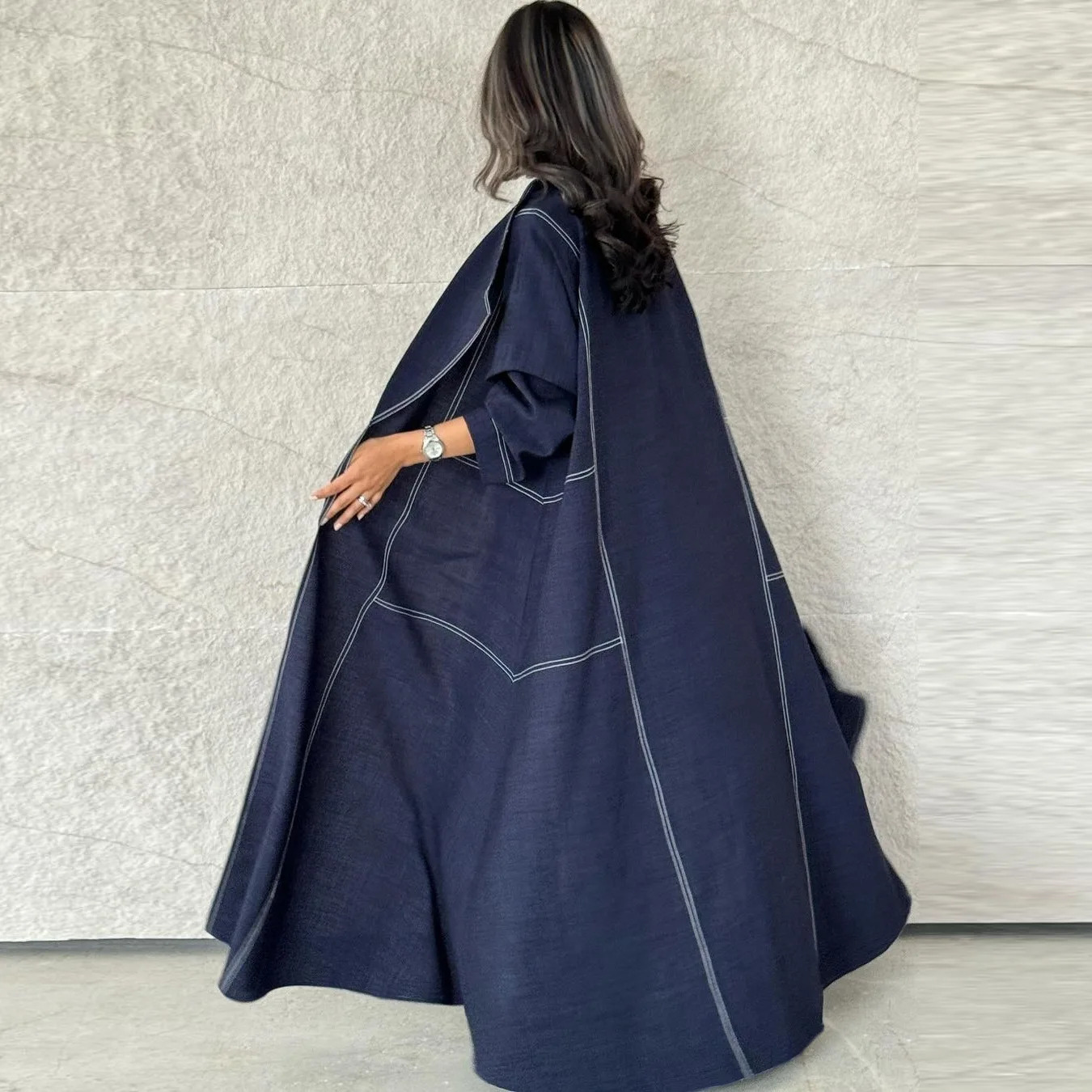 Eid al Fitr Open Kimono Abaya Dubai Denim Muslim Women Humble Dress Kaftan Islamic Robe Musulmane Jalabiya Ka Djellaba 250409