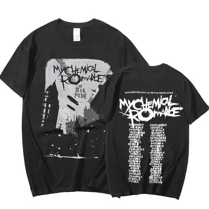 My Chemical Romance 2007 Tour Double sided Printed T-shirt Candle Punk Band Logo Short Sleeve T-shirt Cotton Harajuku T-shirtXJ250409
