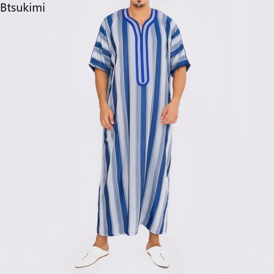Muslim mens casual Jubba Thobe fashion Abayas Middle Eastern ethnic style hooded long robe Pakistani Islamic clothing 250409