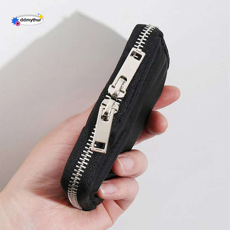 Waterproof Mini Credit Card Men Portable Solid Color Coin Purse Multi Functional Oxford Cloth Zipper Wallet Universal ddmythur