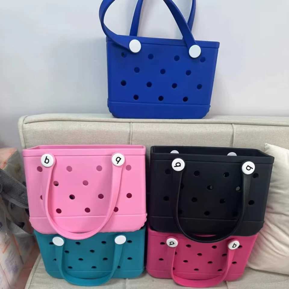 Mini childrens beach burger waterproof rubber jelly handbag used for warm shopping and picnics Y250409sxa