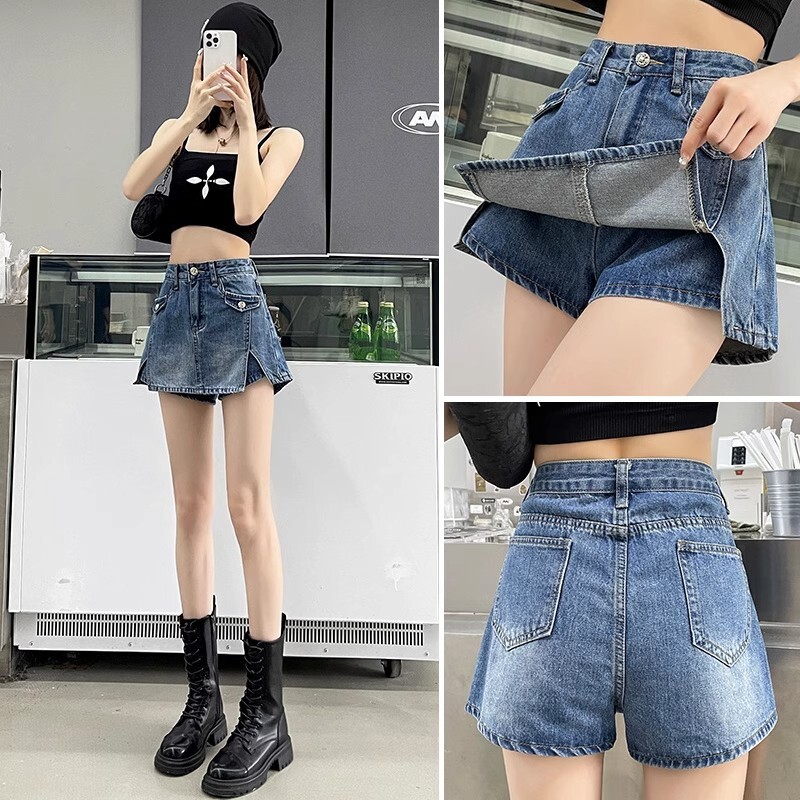 2025S Designer Shorts For Women High Waisted Denim Shorts Pants Skirts Women S Summer New Styles Spicy Girls Versatile Loose Slimming Fake Two Hot Pan