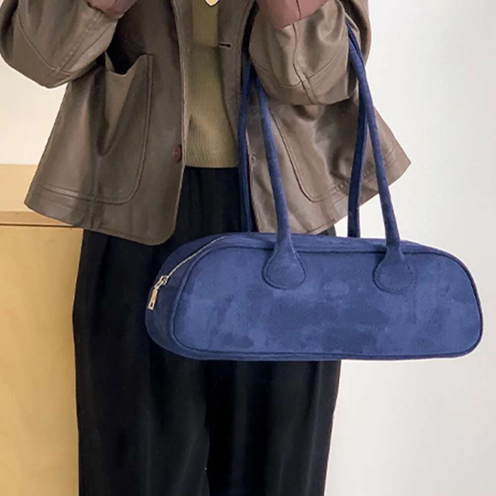 Quality Matte Nubuck Suede Boston Tote Large Winter Office Commuter Shoulder Shopping Bag For Women Handbag