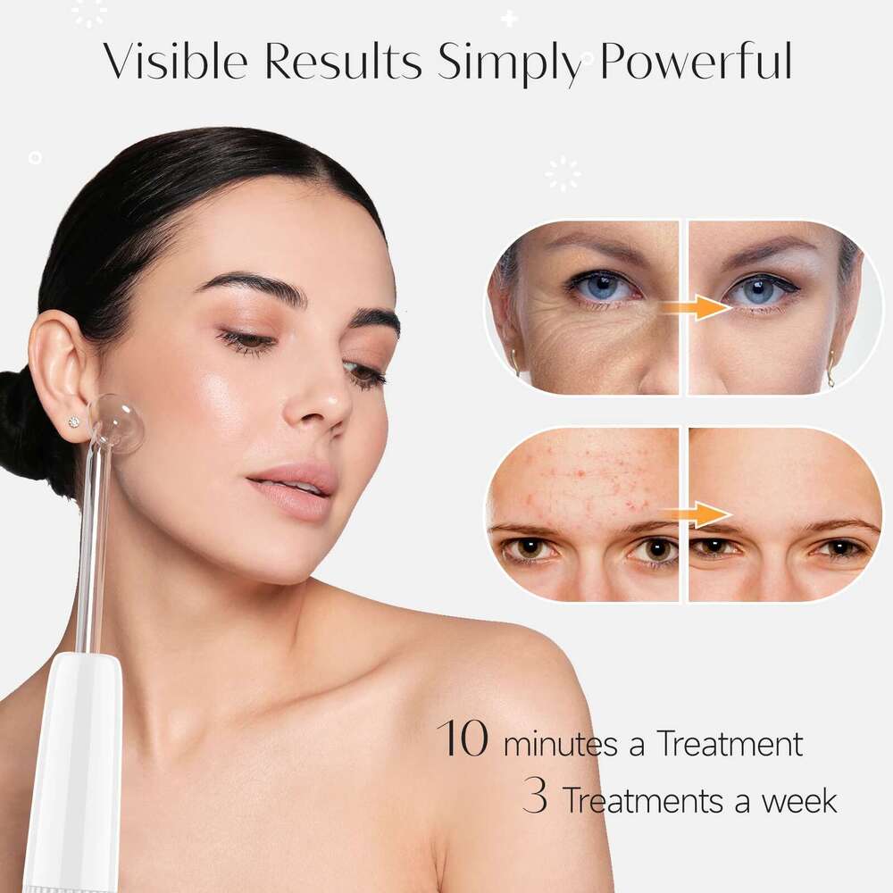 DARSONVAL Blue 6-in-1High Frequency Facial hine For Hair Face Anti Aging Therapy Acne Tool Fusion Neon+Argon Wands Skin care