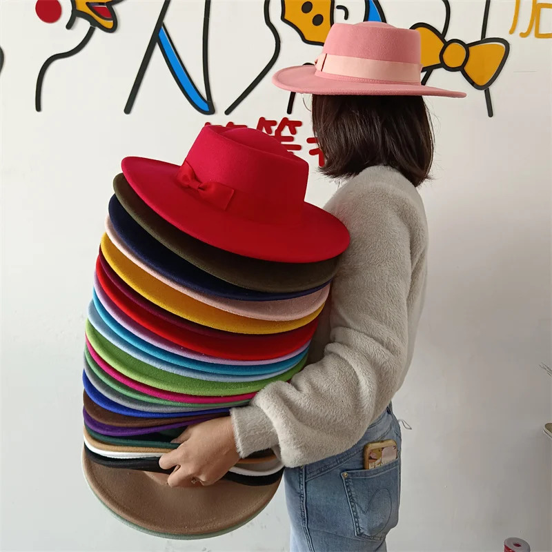 Sombrero Raised Top Fedora Hat European and American Fedora Hat Jazz Hat Mens Round Top Hat Wholesale Sombrero 251107