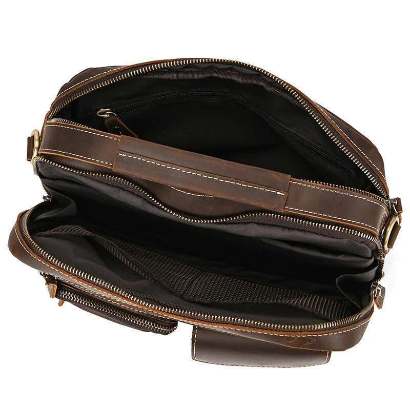 Big Shoulder Genuine Leather Crossbody Bag For Male Retro Fashion Style Men's Messenger Sg Bags With Handle Handbags