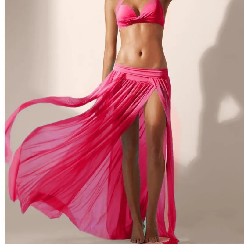 5Color Solid Beach Dress Womens Mesh Bikini Top Open Style Saron Swimsuit No Size for Skiing 250409