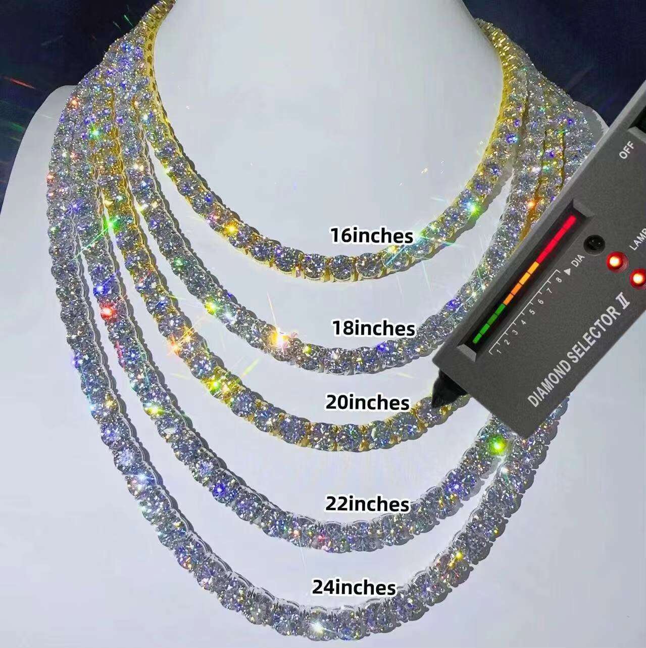 Wholesale Price Hip Hop Fine Jewelry Necklace 3MM 4MM 5MM S925 Sterling Silver D-VVS Diamond Moissanite Tennis Chain Necklace
