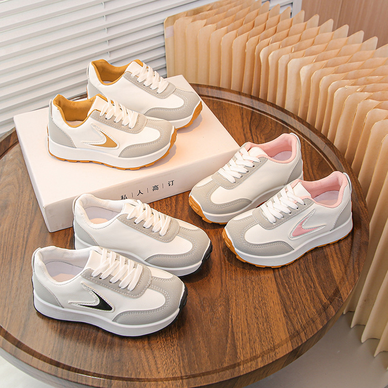 Designer Kid's Shoes 2025 Children's Casual Training Shoes, Autumn New Fashion Trend All-match Lace-up Sneakers, Soft Sole Non-slip Breathab