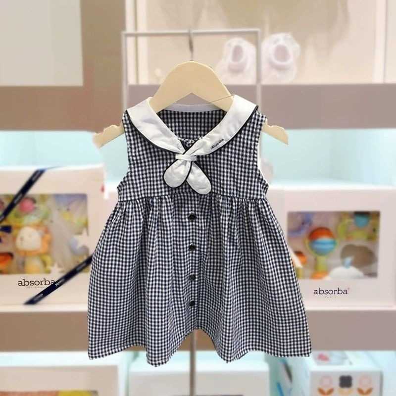 Korean version brother and sister checkered outfit summer mens treasure shirt twopiece set womens treasure dress new brother and sister checkered outf