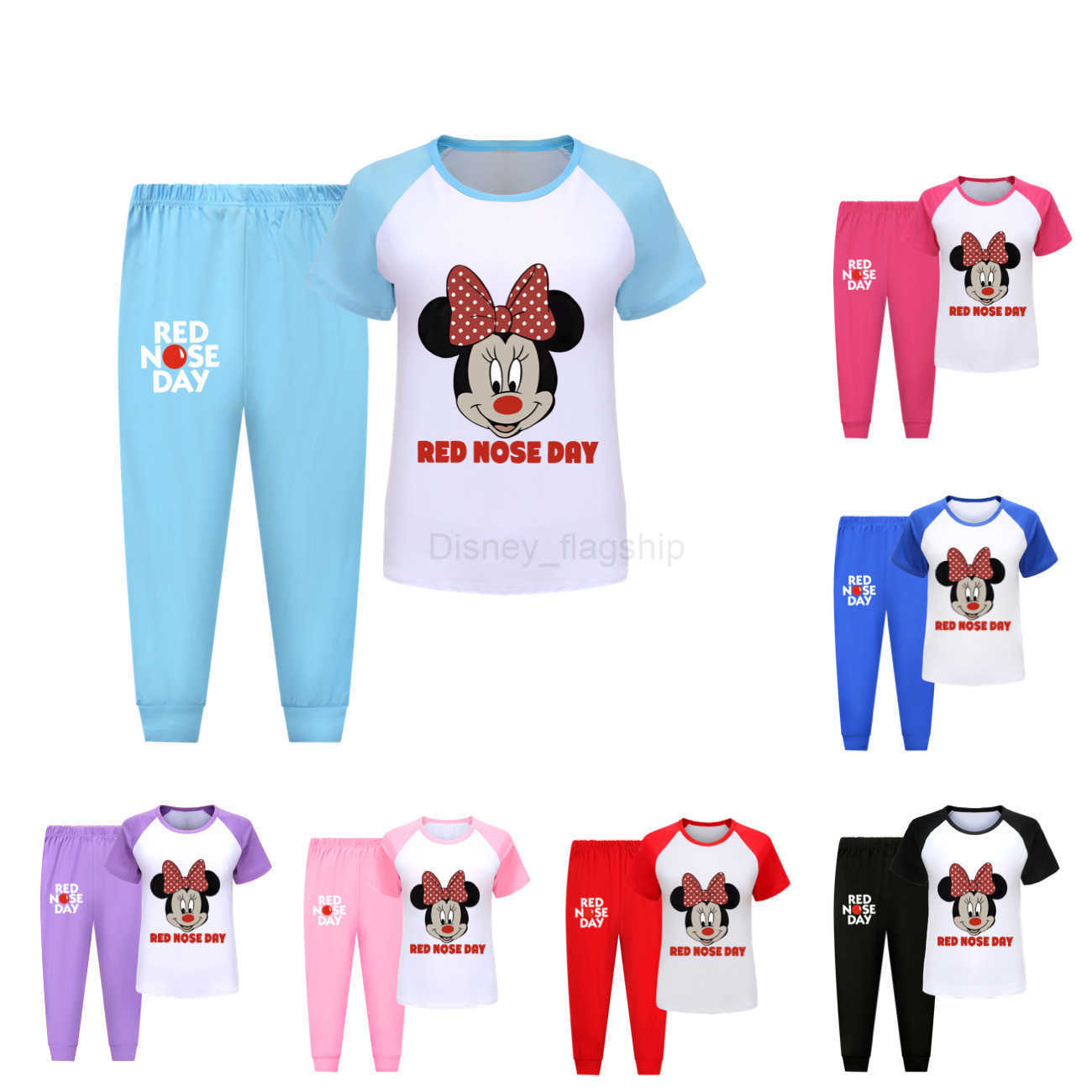 Disney Red nosed Mickey childrens summer short sleeved shorts sports suit 4204XJ250409