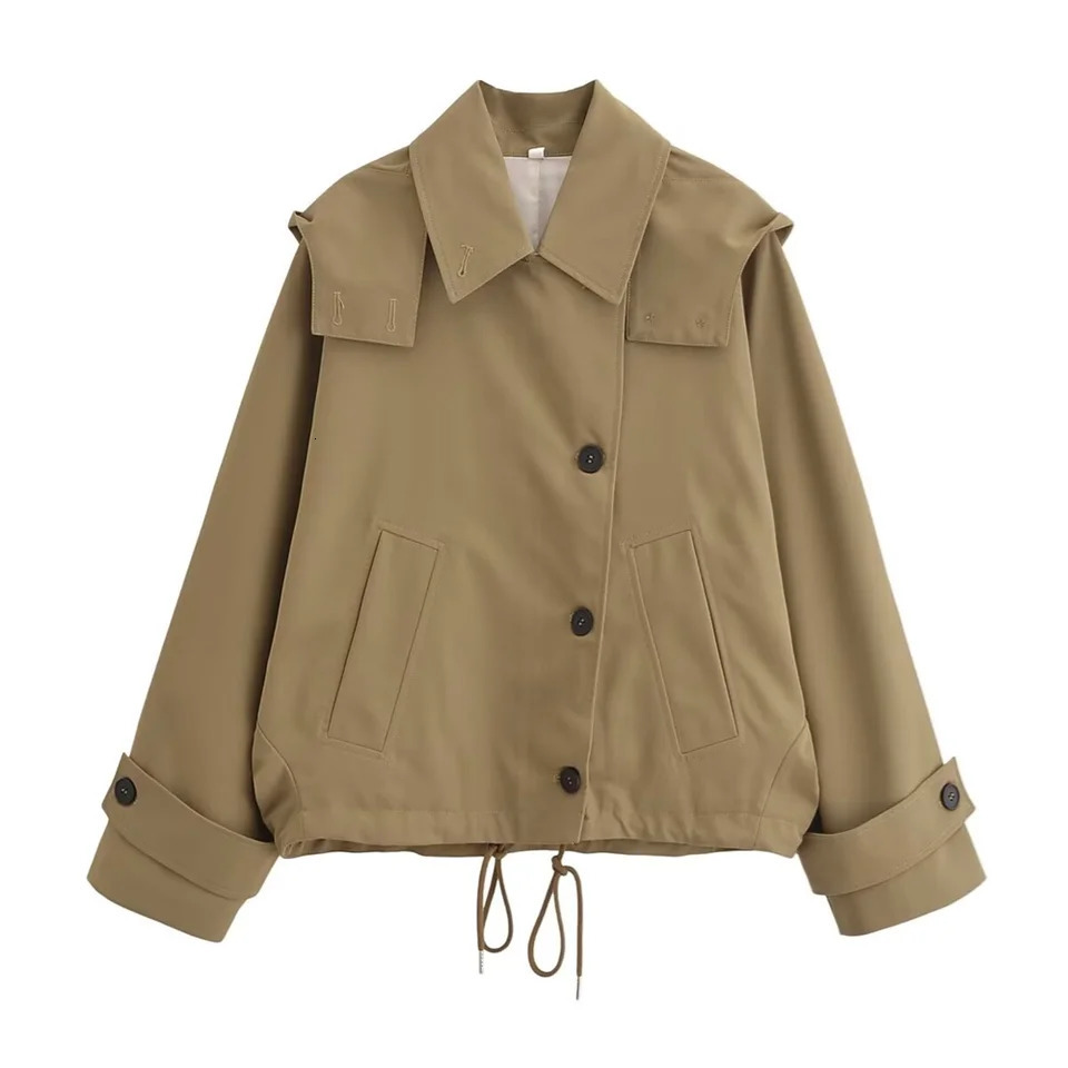 PB ZA Autumn Womens Clothing Warm Loose Simple Hoodie Sleeping Short Sleeve Jacket 250409