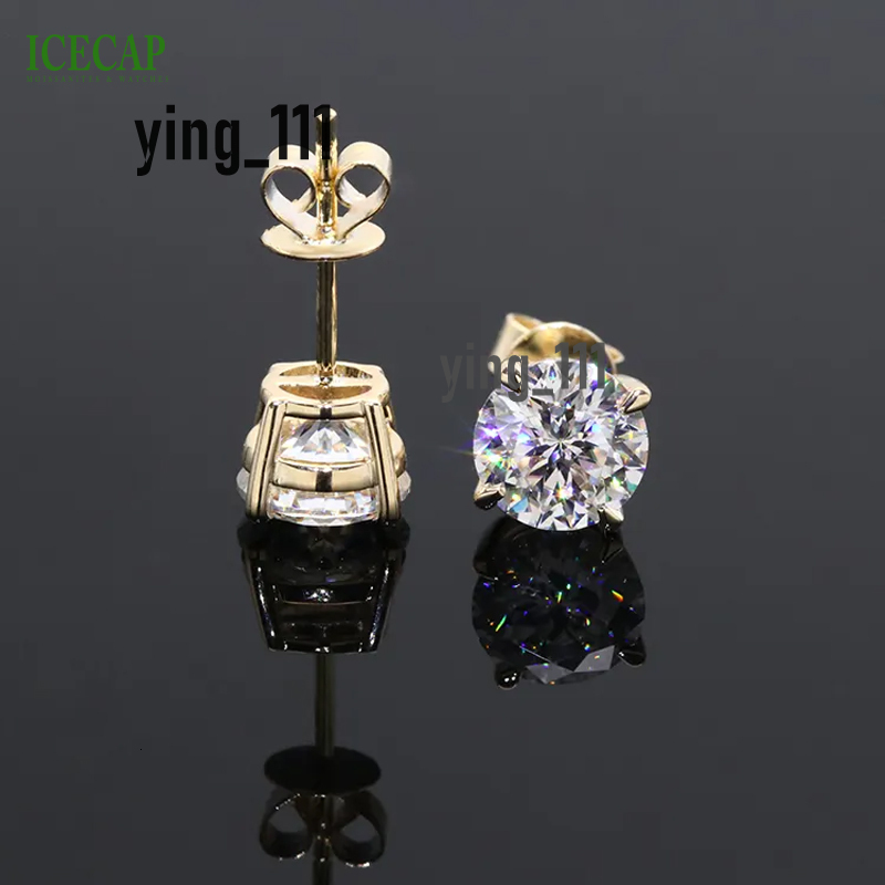 Icecap Hot Sale Stud Earrings Round Diamond VVS Moissanite Luxury Earrings Fine Jewelry Ladies 925 Silver Earrings Set