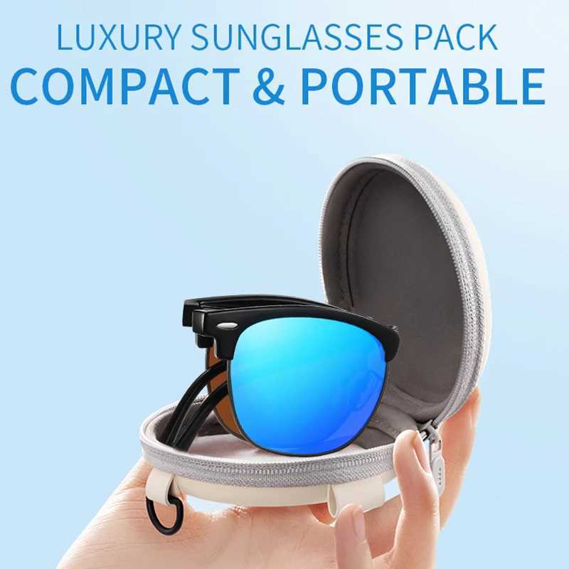 Folding HD Polarized Men Women Sunglasses Designer Club Brand Folded Driving Sun Glasses Blinded DroppShipping Master Shades Z250408