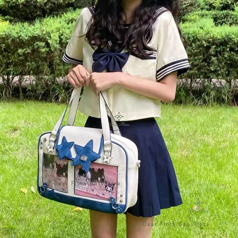 Y2k Trendy Star Ita Lolita Girl Transparent Pocket Fashion Crossbody Women's DIY Display Shoulder Bag Cute Purse Handbag