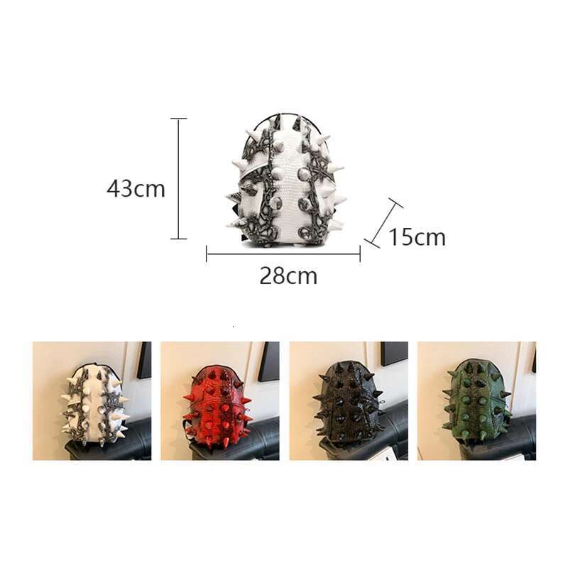 Lawaia Hedgehog Backpack Unique PU Crocodile Pattern Pack For Teen 1Pc Waterproof Schoolbag 3D Animal Bionic Bag