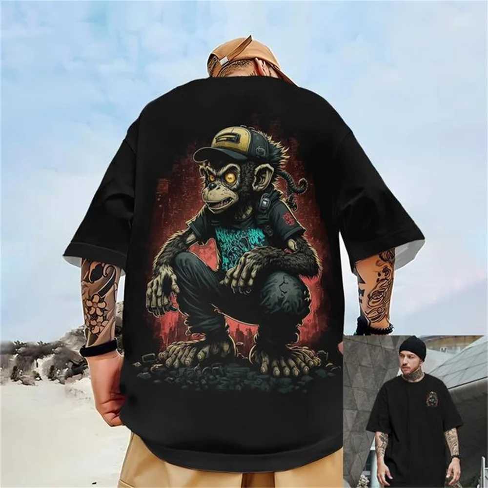 2024 Summer Street Large T-shirt 3D Printed Mens Retro T-shirt Mens Funny Short Sleeve Street Hip Hop TopXJ250409