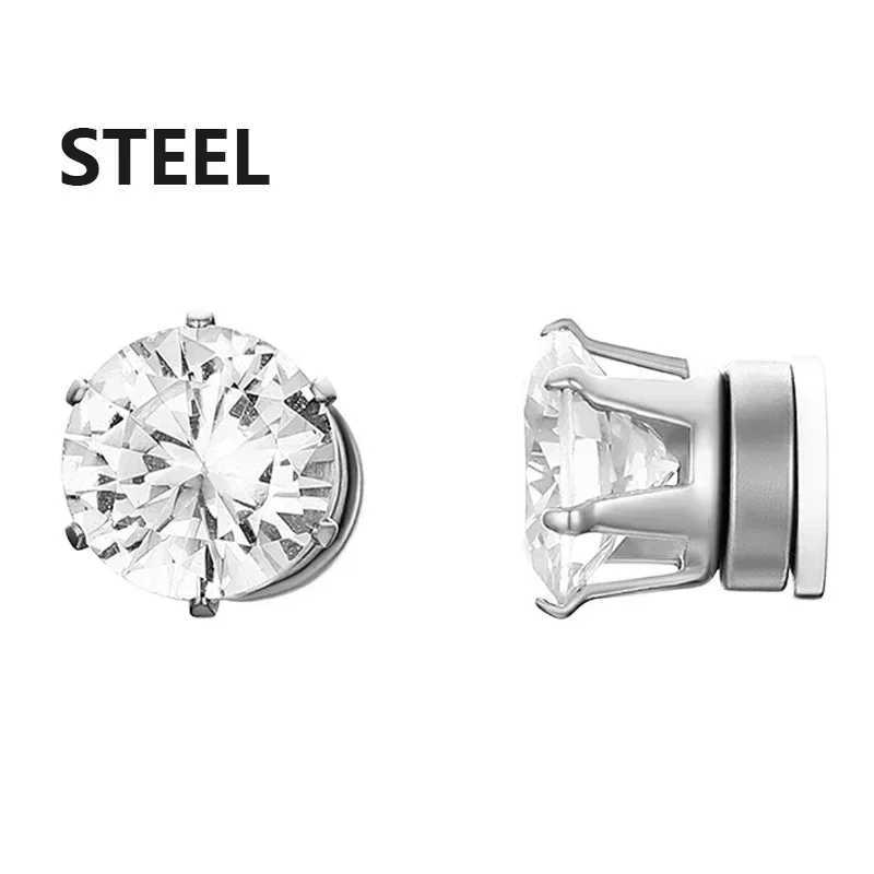2PCS Magnetic Ear Clips Stud Earrings Non Piercing Strong Magnet Fake Piercing Women Men Jewelry Clip Earrings for Kids Girls Z250408