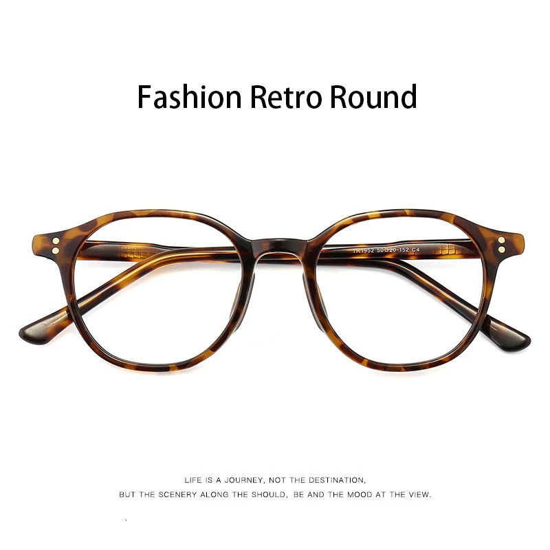Retro Round Eyewear Man Acetate Ultra Light Fashion Transparent Eyeglasses Optical Prescription Glasses Frame Woman 1952 250407