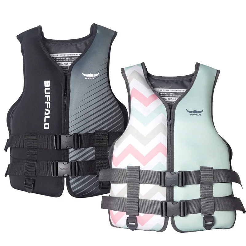 Neoprene childrens and adult life vests boating and drifting water skiing safety jackets snorkeling swimsuits sizes S M L XL 2XL 250409