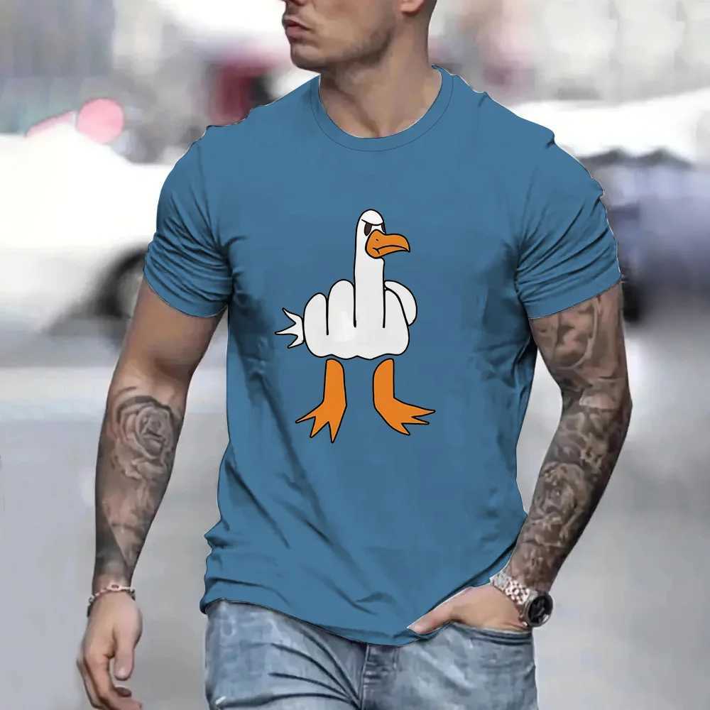 2024 mens fun and quirky graphic printed T-shirt top casual street short sleeved clothing oversized loose crew collar mens T-shirtXJ250409