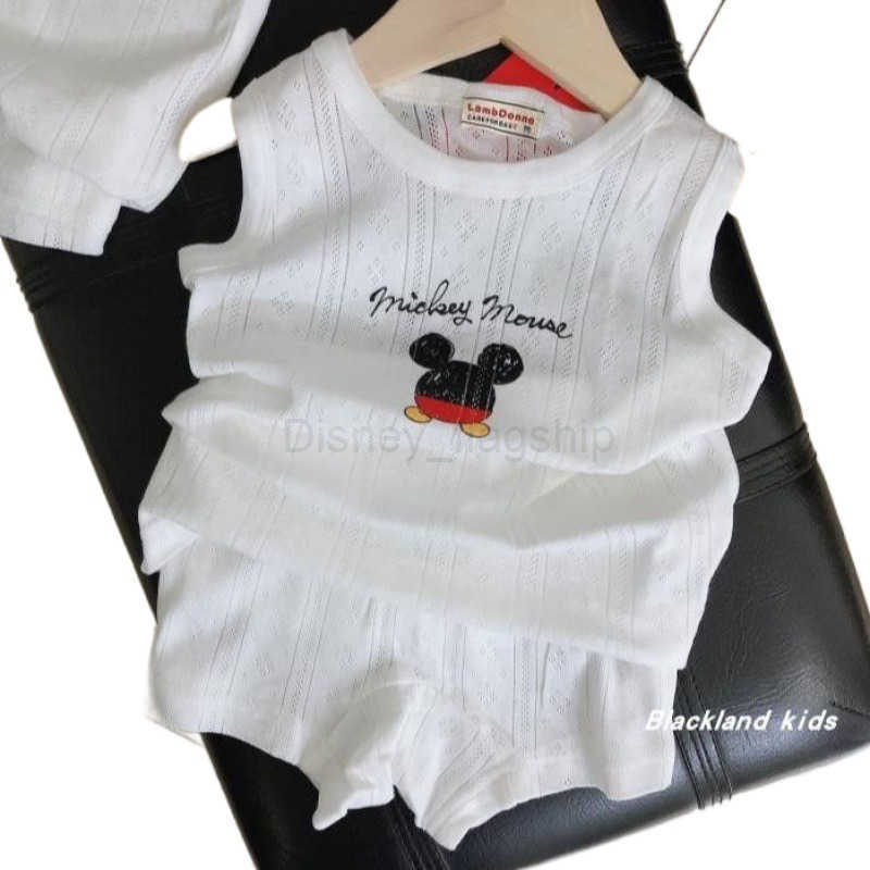 Disney Home clothes set boys and girls mesh cotton thin soft cotton sleeveless T-shirt vest childrens Shorts SetXJ250409