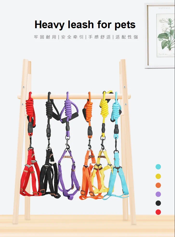 Update Pet Leash Collar Supplies Nylon Dog Rope And High Quality Chest Back Set