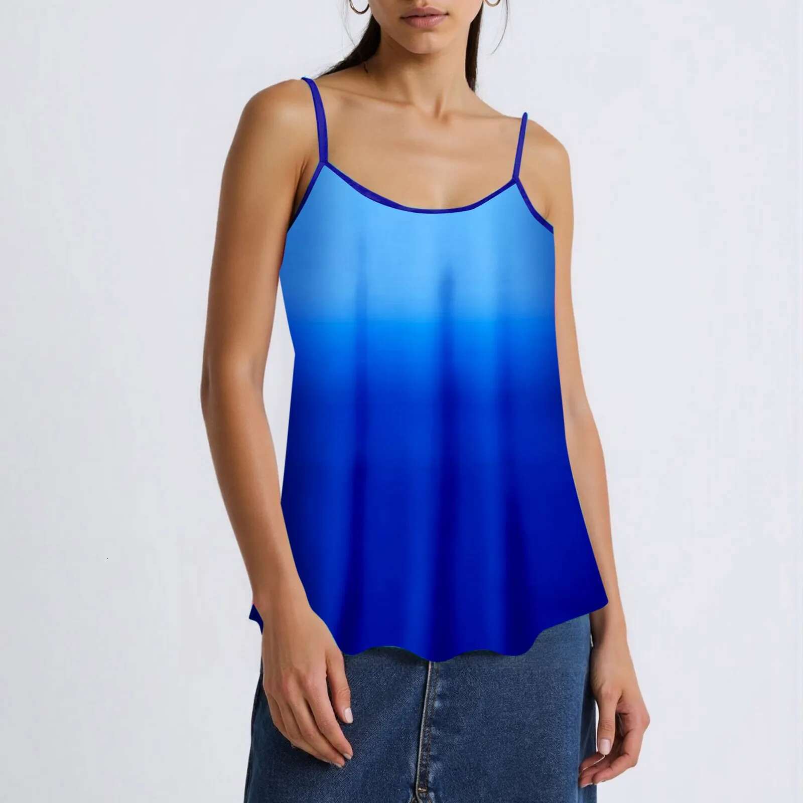 Dongdumaoyi Women S Gradient Sleeveless Tank Top Wy Casual Summer Blouse With Scoop Necke Perfect For Daily Wear Women S Tight Underwear