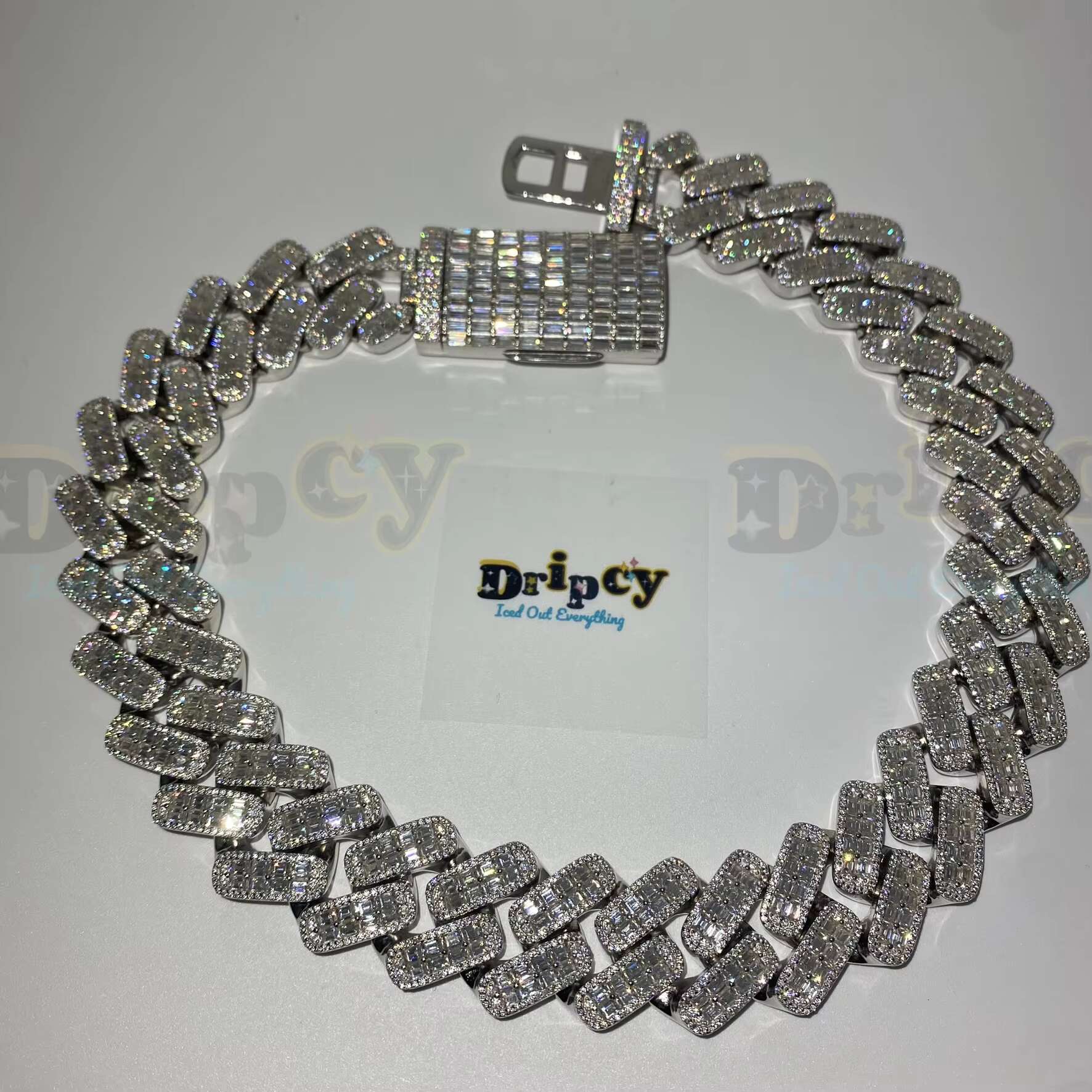 Moissanite Vvs1 d Colour Cuban Link Chain Real Iced Necklace Hip Hop Pass Diamond Test