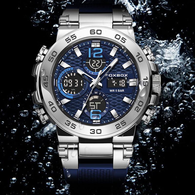 LIGE Luxury LED Display Men Wristwatches Luminous Sport Man Watch Waterproof Military Quartz Male Clock Relogio Masculino Quartz electronic dual watch