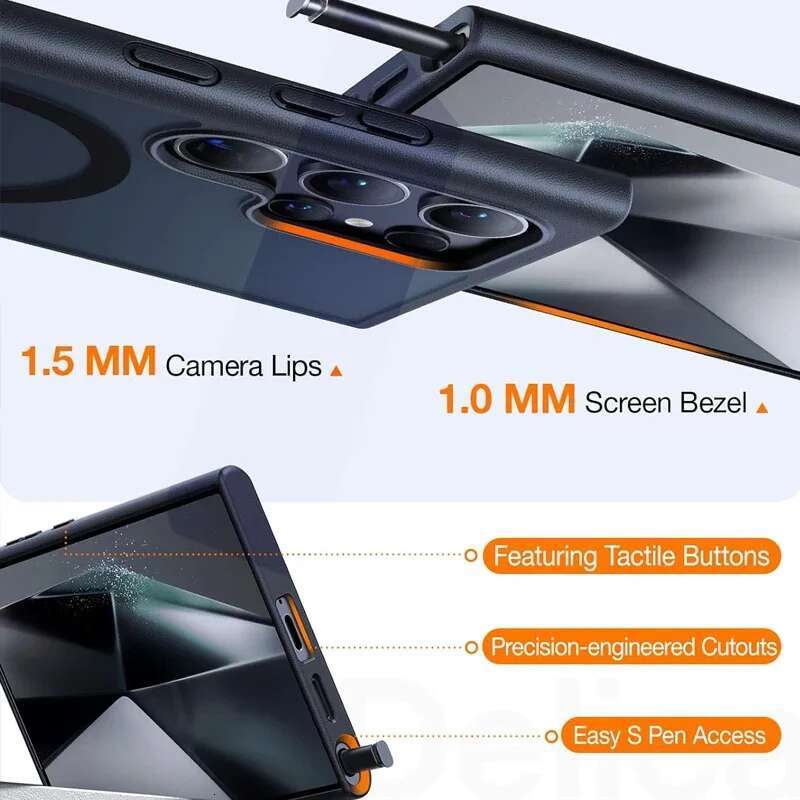 UYUXIO Magnetic Stand Mobile Phone Case for Samsung Galaxy S25 Ultra S24 S23 FE S22 Plus Cover Kickstand Cases with Holder