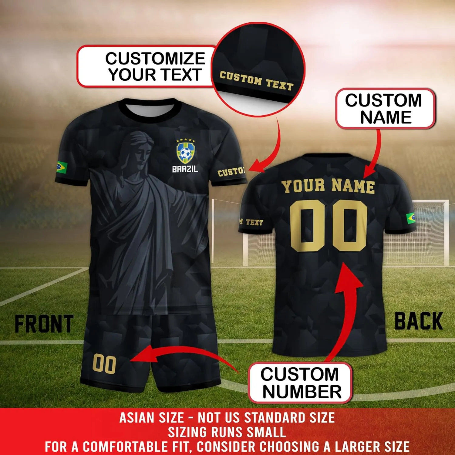 Personalized Brazil Soccer Jersey 2025, Custom Name Brazilian Soccer Jersey, Customized Brasil Soccer Jersey for Men