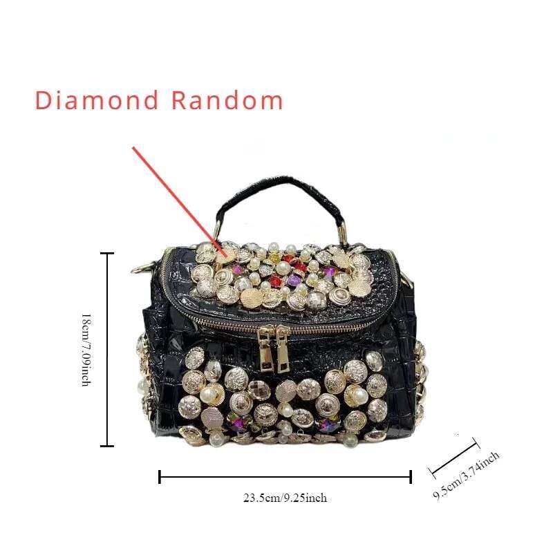 Women's Fashion Dia Handbag Elegant Evening Beaded Light Shoulder Crossbody Bag