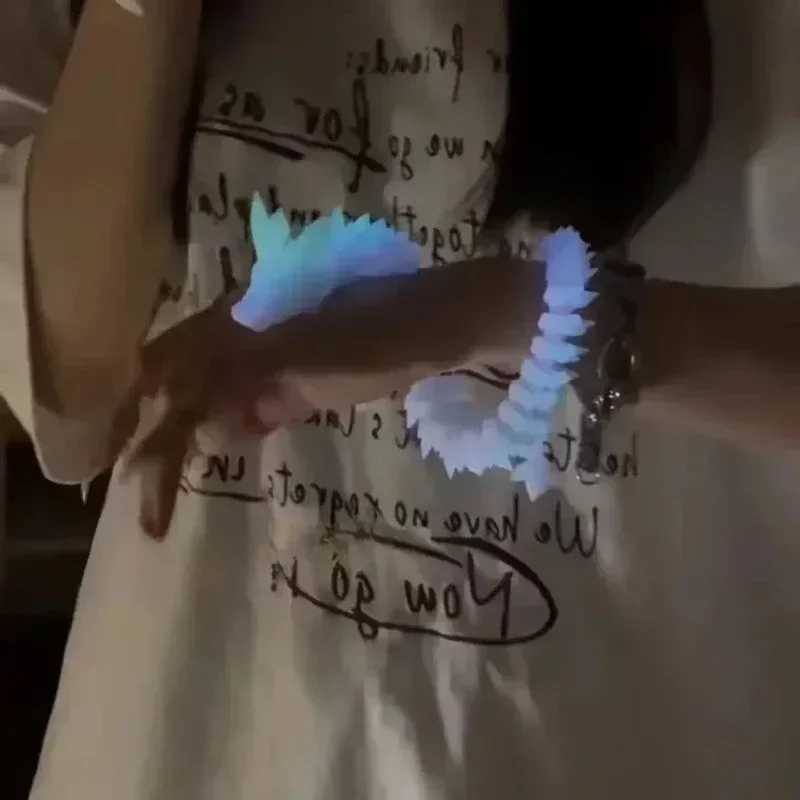 3D Printed Gemstone Dragon Shines in the Dark Rotating Carving Dragon Crystal Character Action Toy Desktop Decoration Birthday Gift X250409