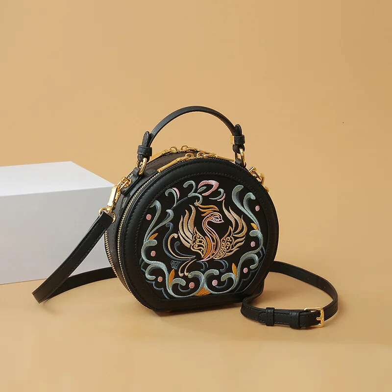 High Aesthetic Embroidery Ethnic Casual New Chinese Style Small Round Shoulder Crossbody Bag, Handbag