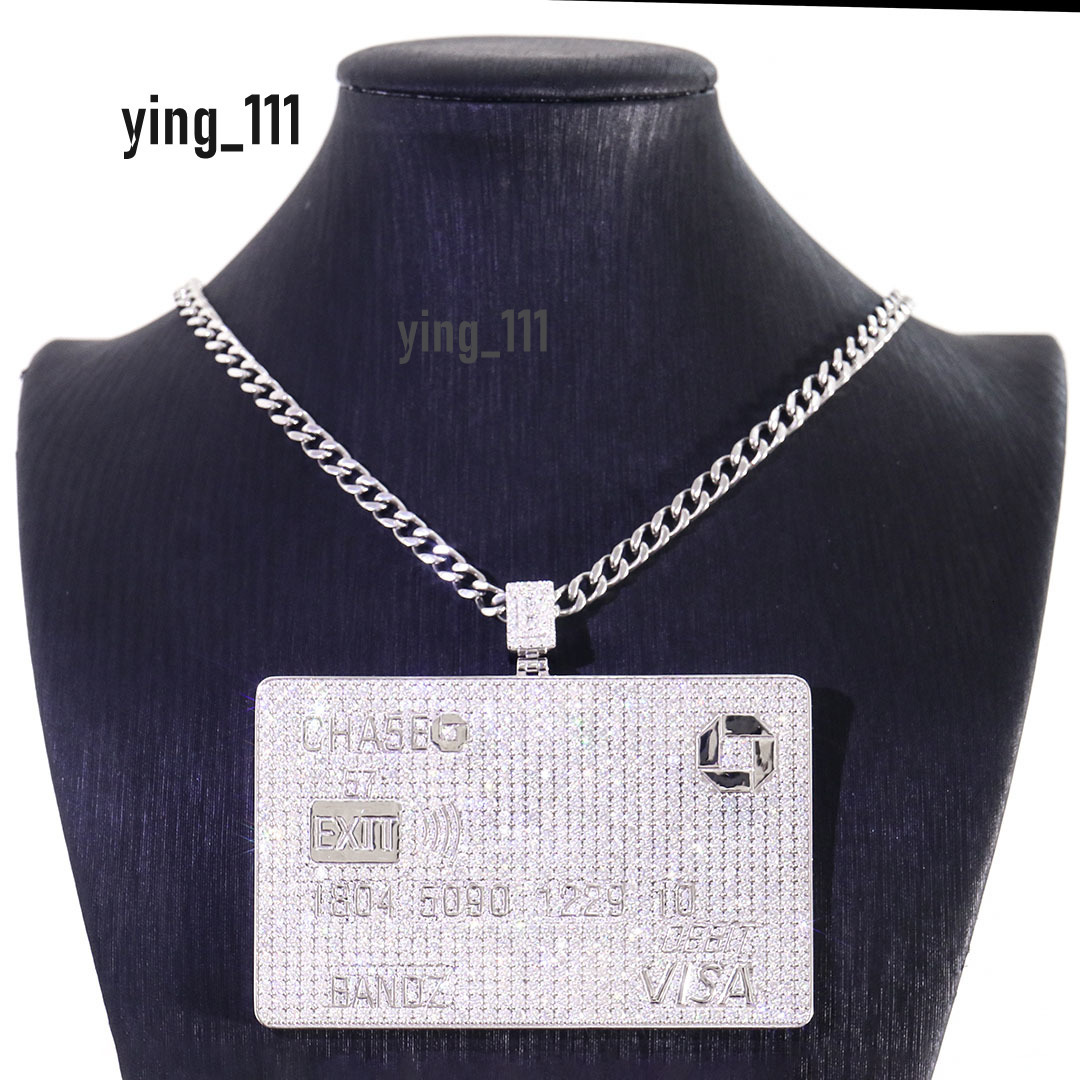 Popular Credit Card Hip Hop Pendent Pass Tester VVS Moissanite Diamond Ice Out 925 Silver Solid 10K 14K 18K Pendant