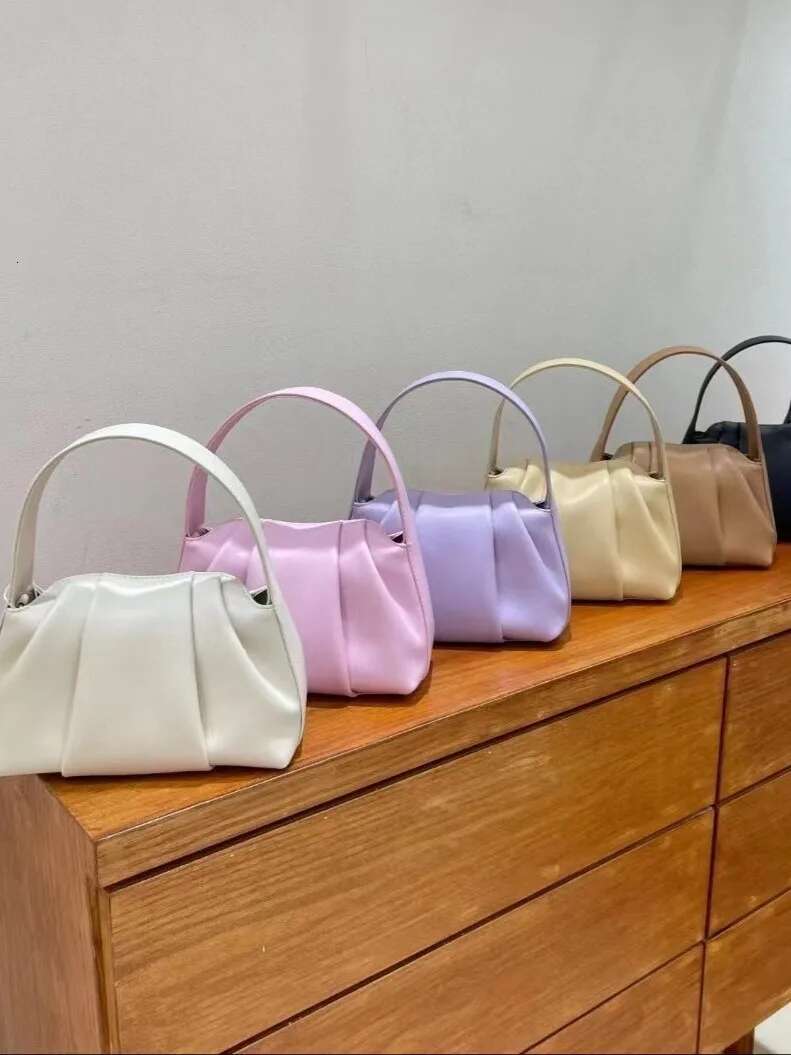 Brand Design Fashion Lady Pleated Cloud 2024 Portable High Quality Genuine Leather Handbags For Women Crossbody Bags