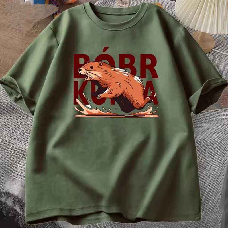 Kurwa Gladiator Cotton Mens T-shirt Roman Glory Graphic T-shirt Bober Beaver Boberek T-shirt Casual T-shirtXJ250409
