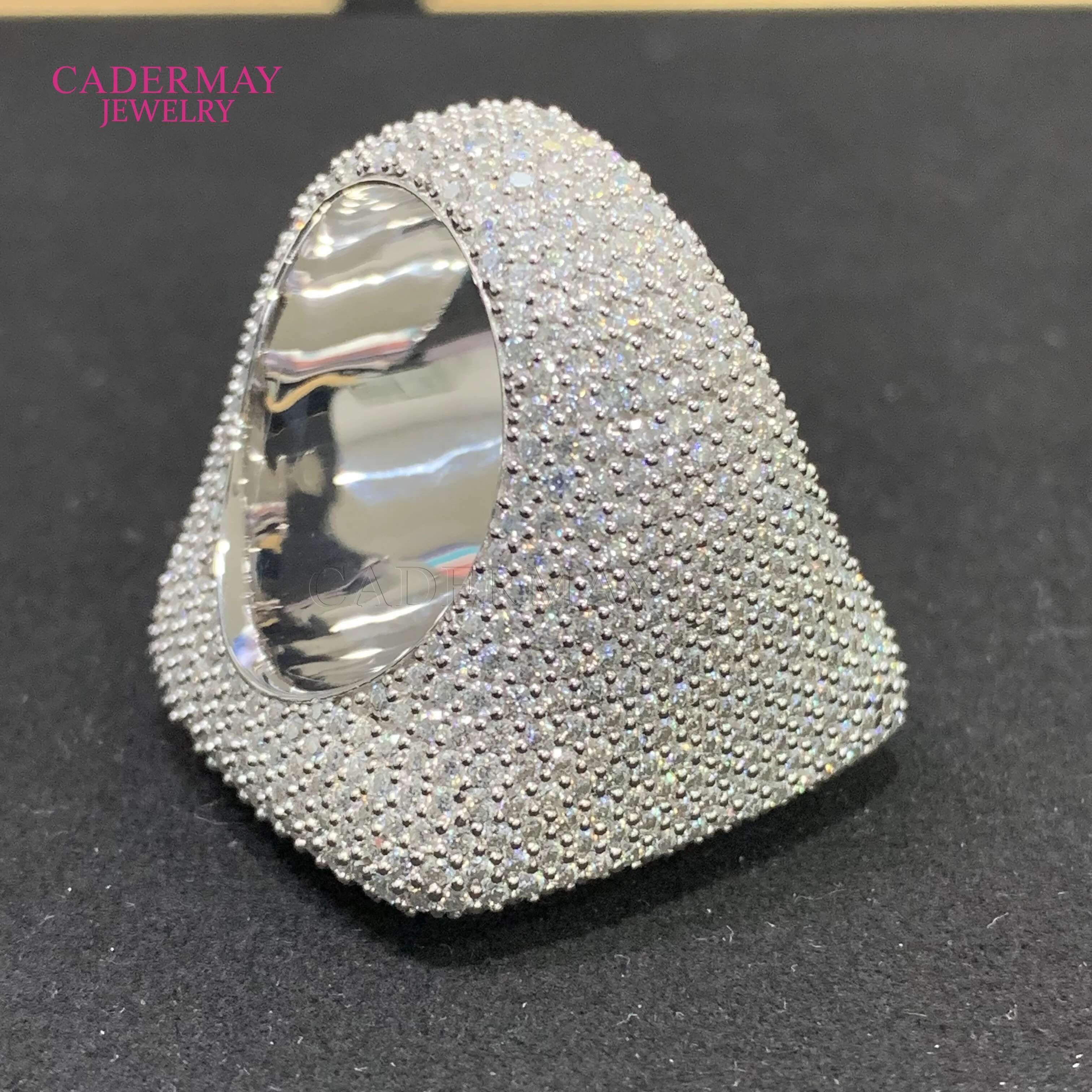 Hiphop Jewelry D VVS Moissanite Square Ring Custom Iced Out Baguette Cut 925 Sterling Silver Championship Moissanite Ring Men