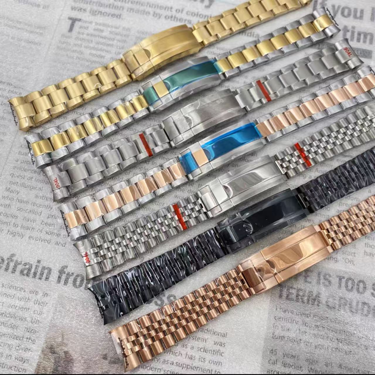 20MM Watch accessories; watch strap; stainless steel material; all black; gold; rose gold with Fold buckle