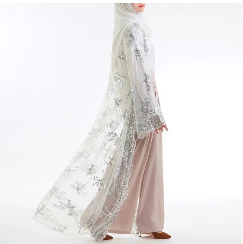 Eid al Fitr Shining Open Kimono Abaya Muslim Women 250409