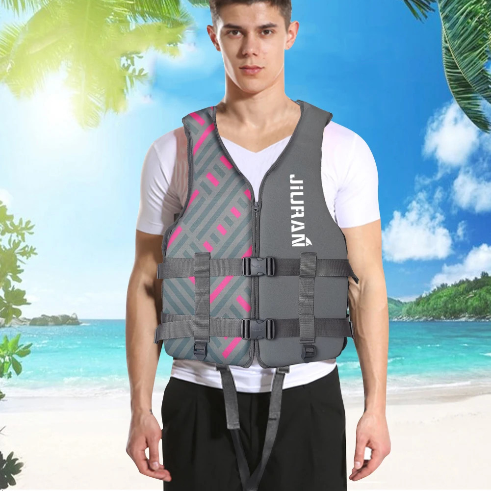 Water sports life vest adult fishing and snorkeling jacket adjustable chloroprene rubber life vest safe marine activity jacket life vest 250409