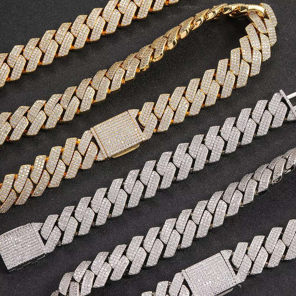 High Quality Cuban Hip Hop Jewelry 10-20mm Brass with CZ Iced Out Cuban Link Chain Necklace for Men