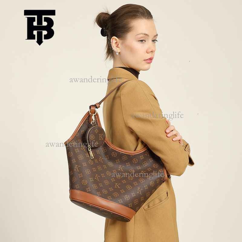 TB BHULAMTE Designer Retro Women's Letter Shoulder Bag Commuter Large Capacity Luxury Handbag Fashion Single Shoulder Underarm Female Bag Trendy 