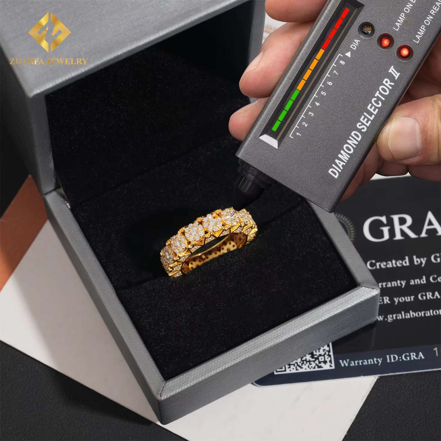 Hip Hop Style Fully Iced Out Moissanite Diamond Men Ring Iced Out Men Cuban Ring