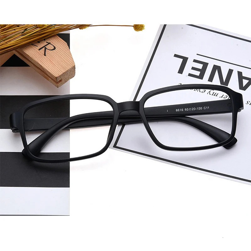 BLMUSA Wide Oversized Reading Glasses Ultralight Anti Blue Light Myopia Frame TR Myopia Customization Glasses Big Faces for Men 250407