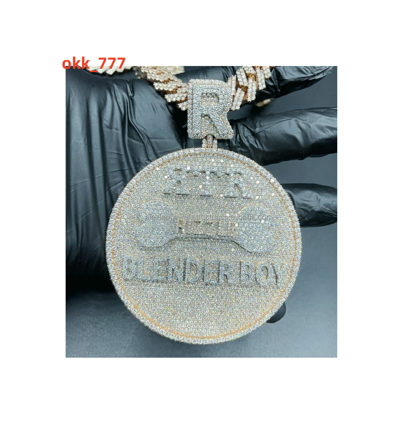 Trendy Moissanite Jewelry 925 Sterling Silver Custom Iced Out Cuban Chain Hip Hop Pendant Necklace Moissanite Pendant
