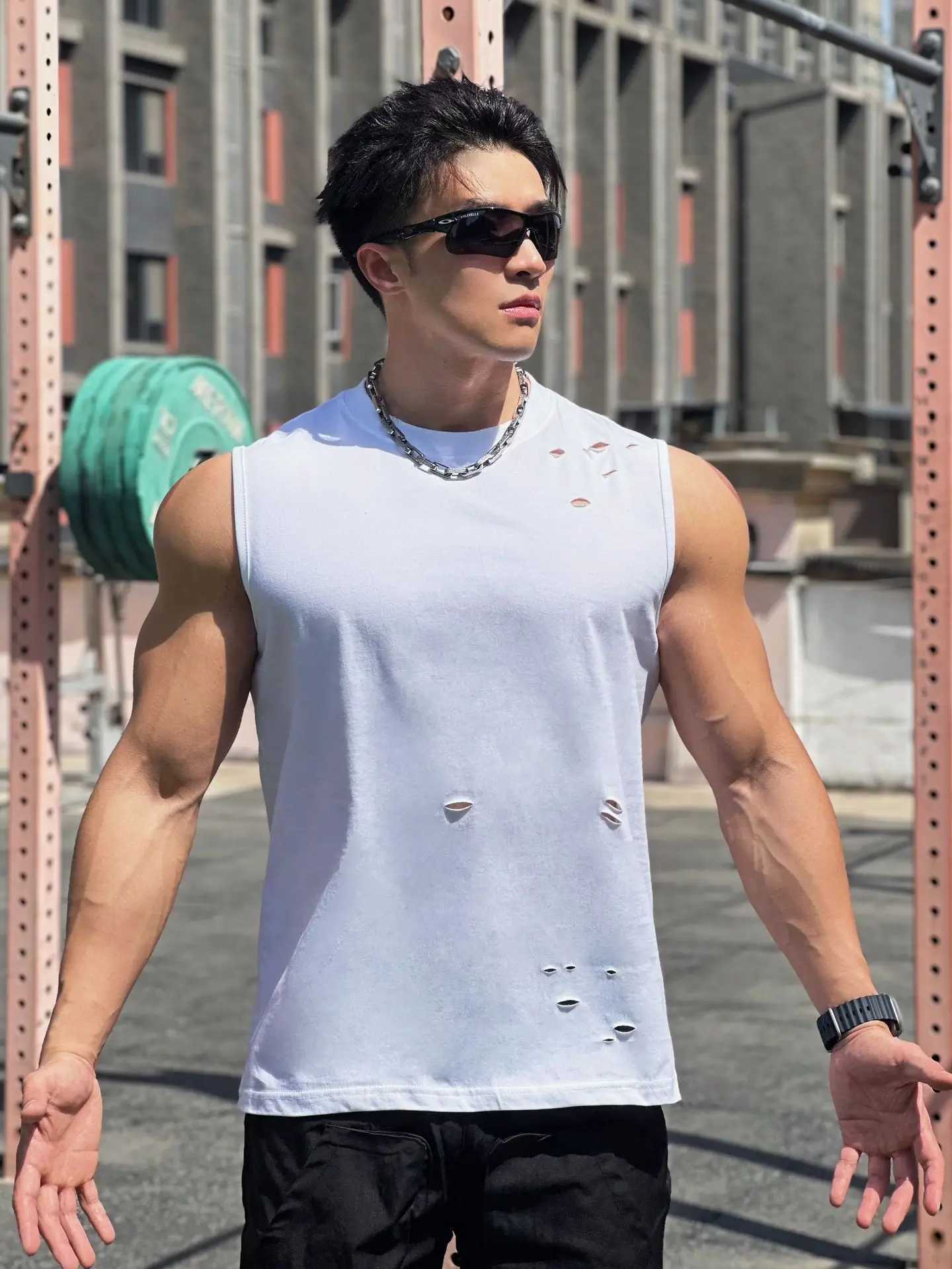 Mens summer new gym muscle vest sleeveless mens breathable fitness bra running vestXJ250409