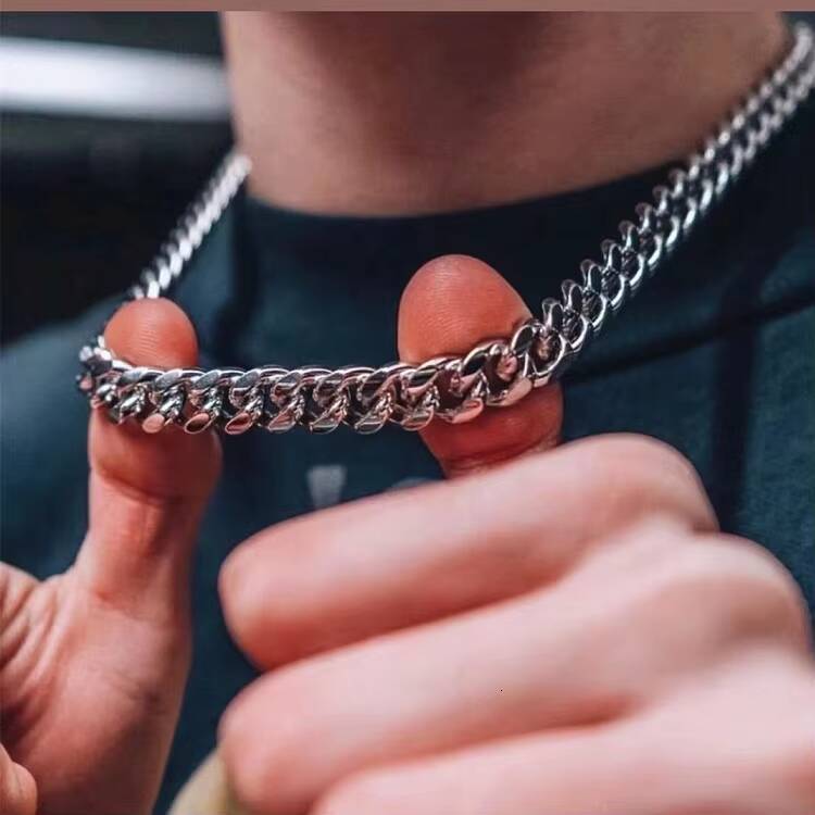 Hip Hop Men Jewelry 925 Solid Silver Moissanite Diamond Clasp 18k Gold Plated Rope Chain Necklace Cuban Link Chain