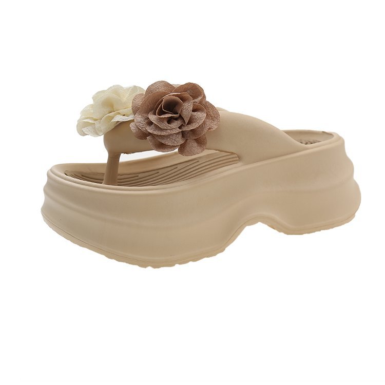 Women's 2025 summer new super soft platform flip-flops platform flower beach shoes flip-flops flip-flops for external wear